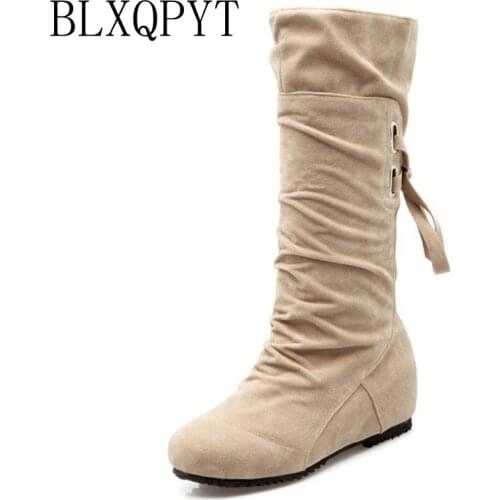 BLXQPYT Plus Botas Mujer Plus Big Size 30-52 shoes Woman Boots Winter Spring Autumn Fashion Increasing Comfortable Casual 506