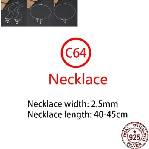 C64 S925 sterling silver necklace personality cross hip hop fashion sweater chain retro jewelry 2021 hot
