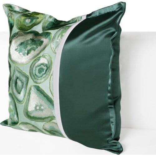 DUNXDECO Luxury Abstract Emerald Cushion Cover Couch Decorative Pillow Case Modern Art Home Green Sofa Chair Bedding Coussin