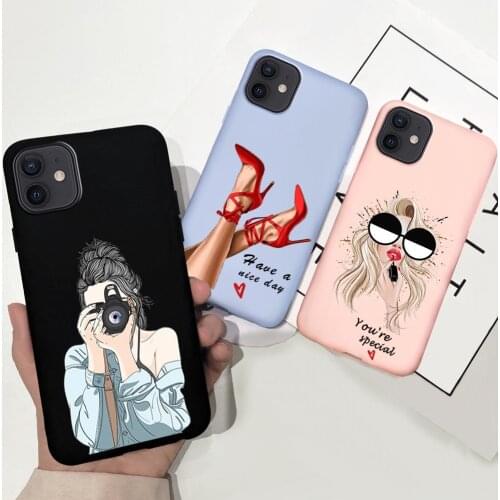 Phone Case For iphone 11 SE 2020 Fashion Lady Girl Coque for Iphone 11 12 Pro Max X XS XR 6 7 8 Plus Back Cover Candy Shell case