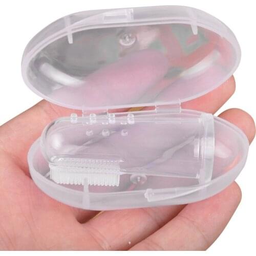 Hot Baby Infant Soft Silicone Finger Toothbrush Teether Cleaning Gum Massager Brush Eco-friendly