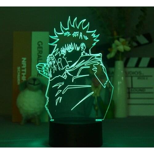 Kids 3D Night Light Plug In LED Lamp Bedside Nightlight Jujutsu Kaisen Gojo Satoru Color Changing Decoration Anime Fans Gift