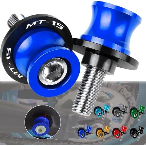 For YAMAHA MT-15 mt15 MT 15 2018-2020 2019 6MM Motorcycle Swingarm Spools slider stand screws Accessories CNC Aluminum With Logo