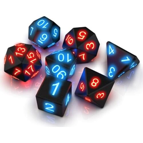 7pcs/set The Electronic Dice D20 Glow LED Dices Magic Trick Pixels DND Board Role Playing Game MTG Table Games S06 21