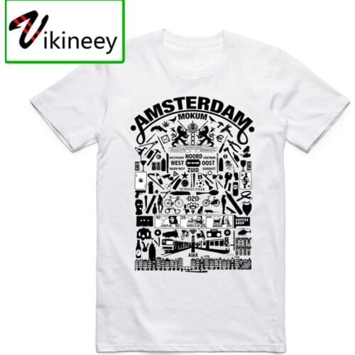 EU Size Flag Amsterdam Netherlands Fashion White T Shirt Summer Casual O Neck Short Sleeves Camisa Hombre Camisas T-shirt
