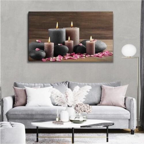 ION Canvas Table Black Candle Light Decoration Fashion Table 60x120 cm