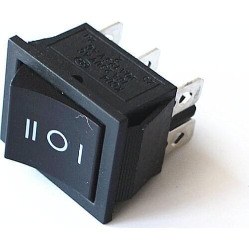 JOYING LIANG KCD4 31x25MM ON-OFF-ON 6 Foot Black Power Rocker Switch 16A 250V AC/ 20A 125V AC Switches