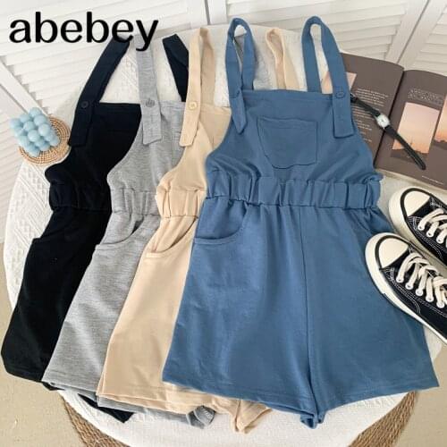 Fashion versatile sleeveless Rompers pocket decoration high waist pleated casual wide leg work style Rompers 2021 New Summer