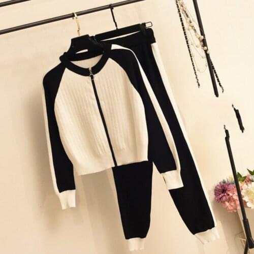 New Autumn Winter Tracksuit for Women 2 two Piece Set Sweater Top+Pants Female Knitted Sporting Suit Sweatsuit Outwear outfits