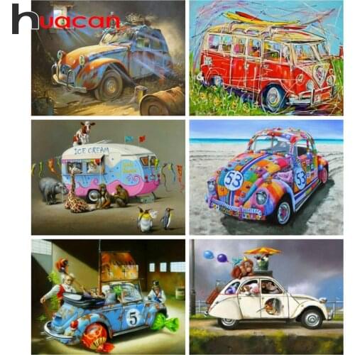 Huacan 5d Full Drill Square Diamond Painting Car Diamond Embroidery Cross-stitch Cartoon Home Decoration Handmade Gift