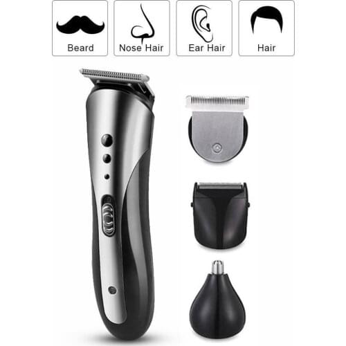3-in-1 Hair Clipper Head Hair Trimmer Rechargeable Electric Nose Clipper Bead Beard Grooming Razor ABS Metal Hair Clipper