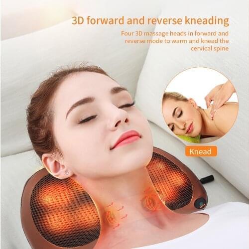 Massage Pillow Electric Neck Massager Multifunctional Shoulder Infrared Heating Therapy Acupuncture Massage Relaxation Pillow