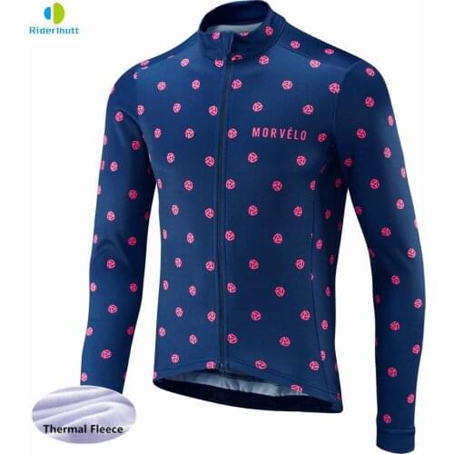 Morvelo Winter Thermal Fleece Mens Cycling Jersey long sleeve Ropa ciclismo Bicycle Wear Bike Clothing maillot Ciclismo 2018