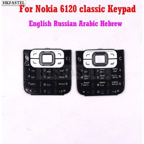 HKFASTEL New 6120c housing keyboard For Nokia 6120 classic 6120c Mobile Phone English Russian Arabic Hebrew Keypad cover