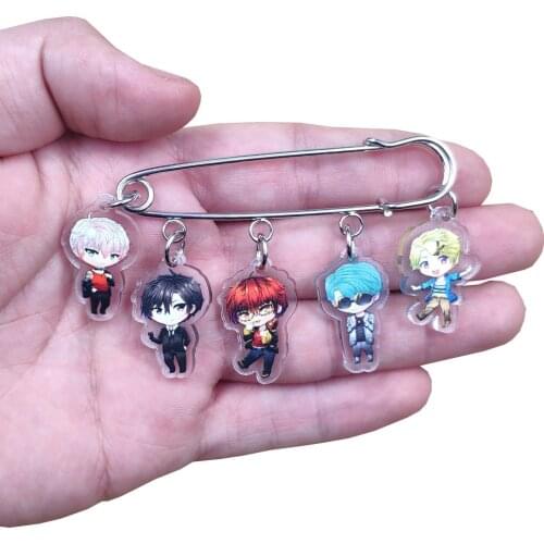 Newest Acrylic Anime Cartoon Game Mystic Messenger Brooch Bag Swearter Overcoat Badge Men Women Female Girl Birthday Gift