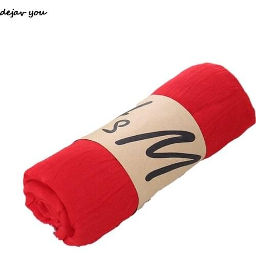 New All-match Silk Scarf Autumn Winter Pure Color Cotton Linen Scarf Lady Long Warm Scarf Colors Avialable