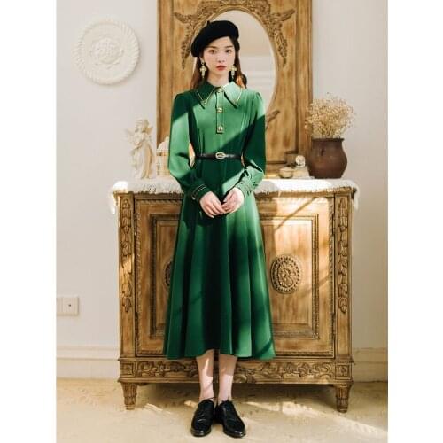 Autumn Women Formal Dress Normcore Minimalist Turn Down Collar Office Lady Clothing With Sashe Loose Large Size Female Vestido