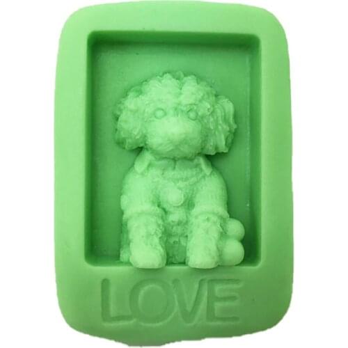 Lovely Dog Silicone Mold for Soap Making 3D Soap Molds Decorating Fondant Chocolate Molds
