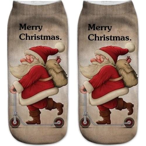 Christmas Socks Cute Winter Deer Santa Claus Snowman Cartoon Printing Socks 2022 New Year Navidad Xmas Gifts Party Favors Bag