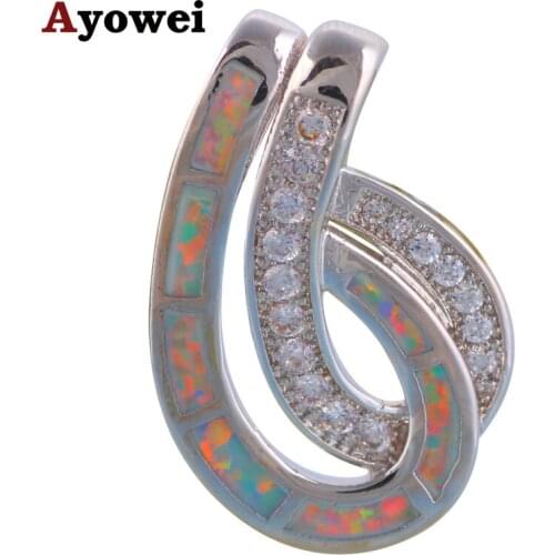Special style Anniversary gift White fire Opal Super supplier Fashion jewelry stamp silver plated Necklace Pendants OP513A