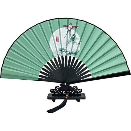 Chinese Style Folding Fan Dance Hand Fan for Wedding Party Vintage Home Decoration Ornaments Bamboo Crafts Gifts