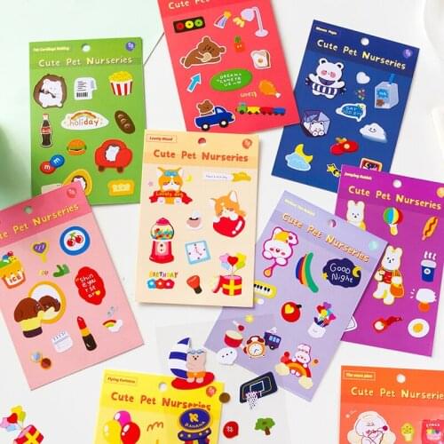 Yisuremia 1pc Cute Pets Kawaii Decorative PET Stickers For Scrapbooking Crafts Journal Planner DIY School Stationery Sticker