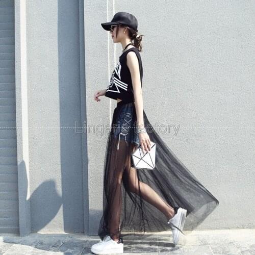 Plus size Transparent length Skirts for Women Elegant low Waist Pleated Tulle Skirt Ball Gown lace Clothing customization