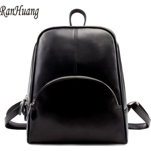 RanHuang Women Fashion Backpack 2019 Genuine Leather Backpack 5 Colors School Bags For Teenagers Girls College Rucksacks A181