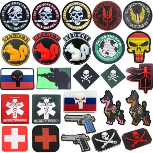 1 Pc Pvc 3D Clothing Tactical Badge Military Patch Air Force Army Combat Striped Backpack Clothes Jeans Decoration Applique