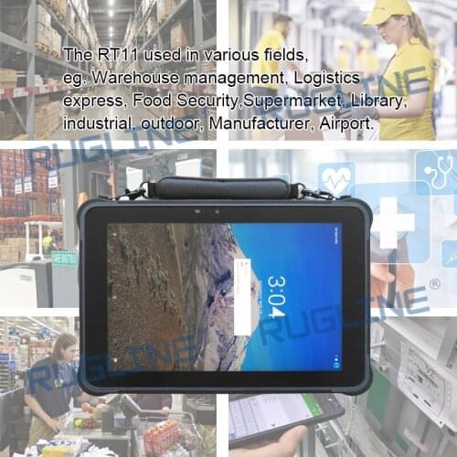 10.1 Inch Android 11.0 Barcode Scanner App Download 4G Industrial Rugged Tablet with UHF Reader and 10000mAh Big Battery