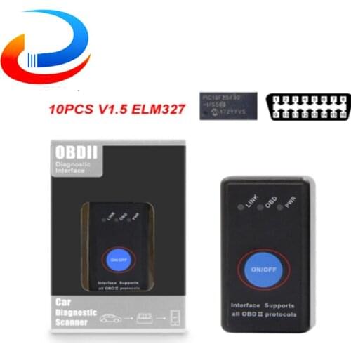 10PCS ELM327 V1.5 OBD2 WIFI BT Support iOS Android elm 327 obd 2 Car Auto Diagnostic EOBD WI-FI obd2 Scanner automotriz