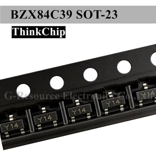100pcs) BZX84C39 SOT-23 BZX84 39V S0T23 SMD Voltage stabilized diode (Marking Y14)