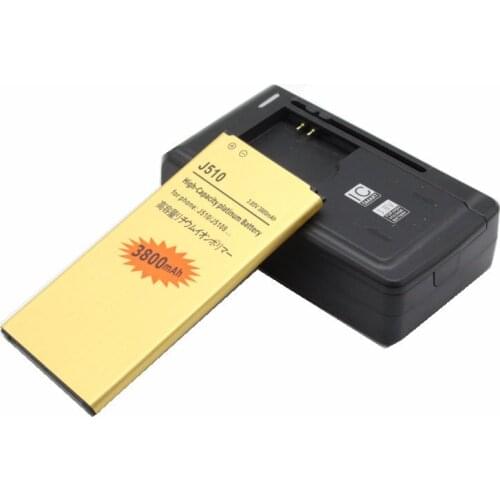 1x 3800mAh EB-BJ510CBC Replacement Battery + Universal Charger For 2016 Edition Samsung Galaxy J5 SM-J510 J510 J510FN J5109