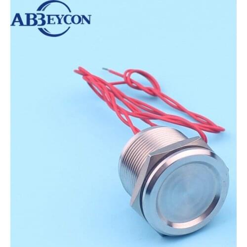 25mm Waterproof Finger Location Selflocking IP68 Aluminium Off On Normally Open 12V 200mA Touch Wired Piezo Push Button Switch