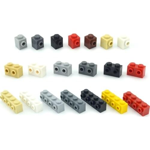 30-60-110pcs MOC Compatible Assembles Particles 11211 1x1 1x2 1x4 For Building Blocks DIY Educational High-Tech Spare Toys