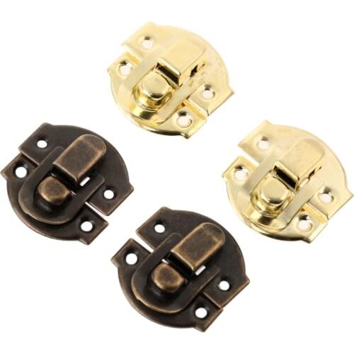 30Pcs Antique Jewelry Chest Box Hasps Lock Catch Latches Jewelry Suitcase Buckle Clip Clasp Vintage Hardware 27*29mm With Screws