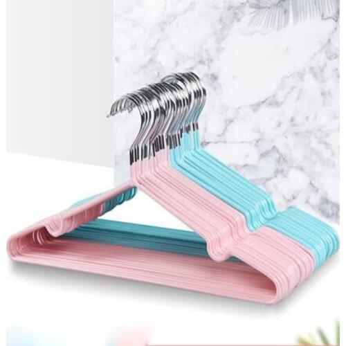 40cm 10 pcs/lot Bold Plastic Clothing Hangers with Solid Metal Hook Non-slip Groove Design Suit Hanger for Adult