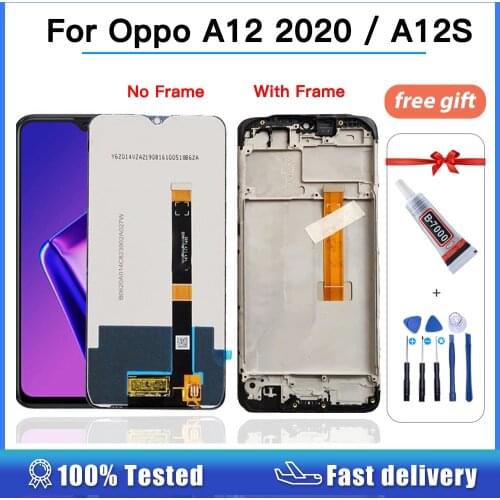 6.2 inch Black lcd For Oppo A12 2020 Global LCD Display Touch Screen Digitizer Assembly With Frame For Oppo A12s high qaulity