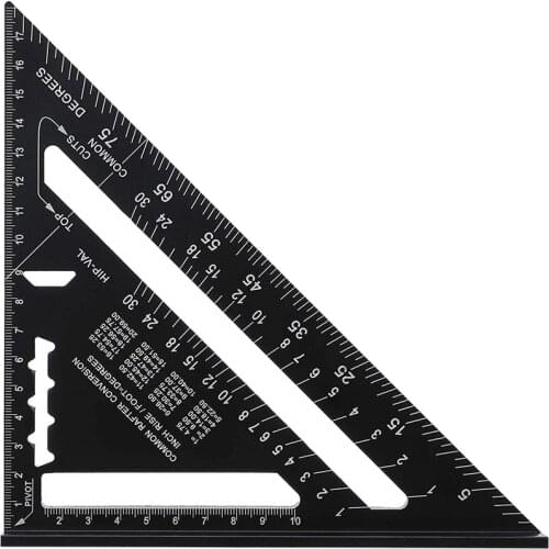 7 Inch Triangular Ruler, Aluminum Alloy Square Protractor,Layout Measuring Tool For Woodworking Engineer (Metric)
