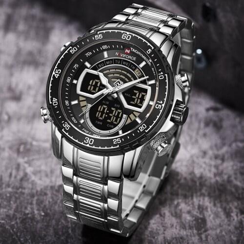 NAVIFORCE Top Brand Luxury Men Watch Analog Stainless Steel Waterproof Quartz Wrist Watch Date Watch Men Clock Relogio Masculino