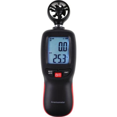 Digital Anemometer Wind Velocity Temperature Meter w/ Data Recording Beaufort Scale Data Hold Function for Fishing Kite Flying