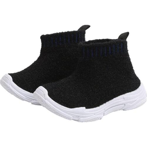 Autumn Winter Kids Sneakers Children Casual Shoes Slip-on Breathable Kids Socks Shoes Non-slip Knitted Boys Girls Sport Shoes