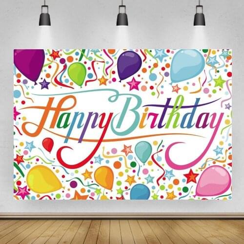 Rainbow Colorful Balloons Cake Table Decor Backgrounds Newborn Baby Kids Birthday Family Party Room Wall Poster Backdrops Vinyl