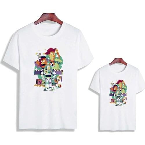Toy Story Family Look Outfits T-shirt Kids Top Baby Girl Boy Brothers and Sisters Tshirt Short Sleeve New Adult Unisex T Shirt