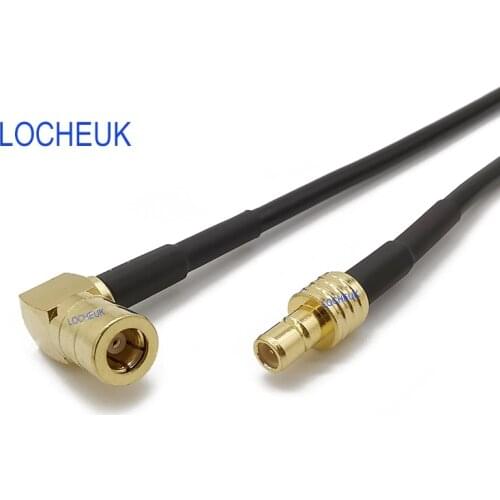 SMB Extension Cable SMB Male Plug to SMB Female Jack Right Angle 90 degrees RG174 RF Cable Pigtail for DAB Aerial Antenna 3/6/9M