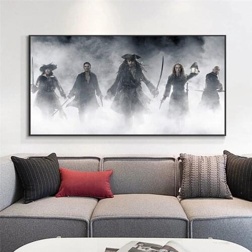 Disney Pirates Of The Caribbean Canvas Painting Wall Art Poster Hand Painted Prints On Canvas For Living Room Home Decoration