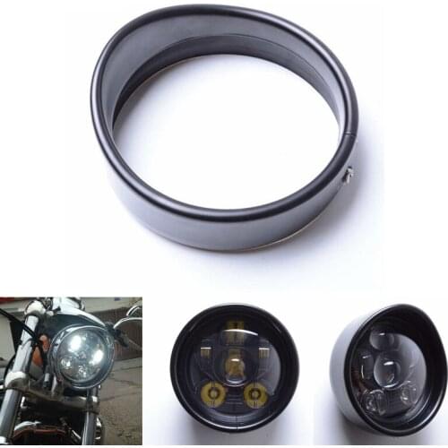 5.75" Headlight Lamp Visor Style 5 3/4 inch Headlamp Trim Ring for Sportster 883 XL883 1200 Low XL1200L Dyna Softail Iron indian