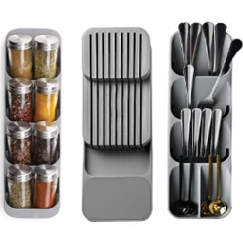 Kitchen Practical Cutlery Storage Tray Kitchen Knife holder Organizer Spoon Fork Storage Separation Finishing Frame