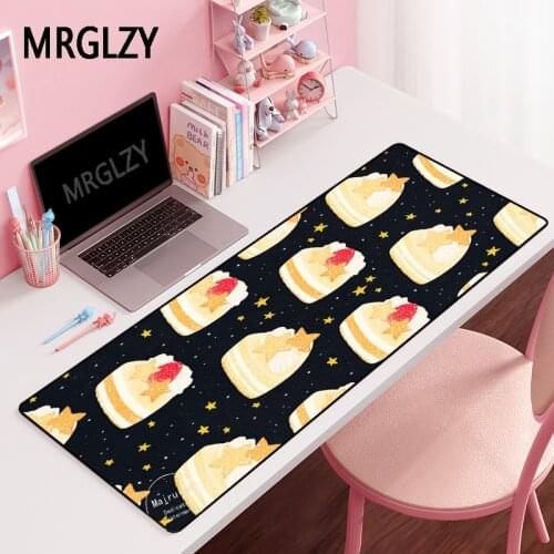 MRGLZY Drop Shipping Cute Dim Sum Black Mouse Pad Gamer Large DeskMat Computer Gaming Peripheral Accessories MousePad for LOL