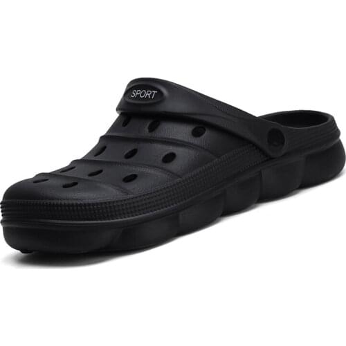 Men Sandals Couple models The New Summer Hole Shoes Wading shoes Rubber Clogs Girl LoversGarden Shoes Black Beach